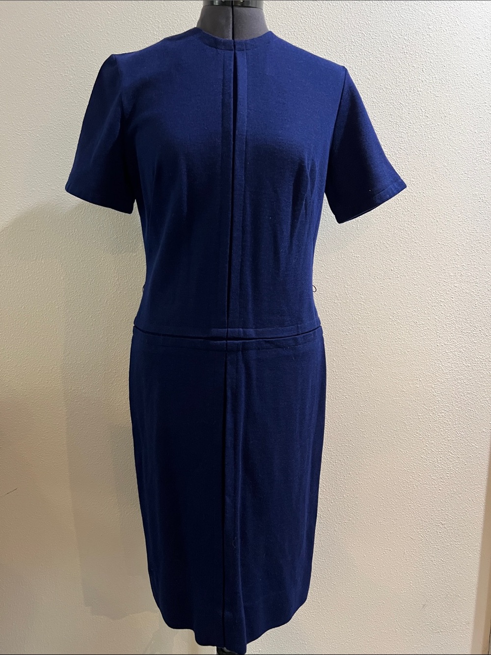 Vintage Gay Gibson Navy Short-Sleeve Sheath Dress